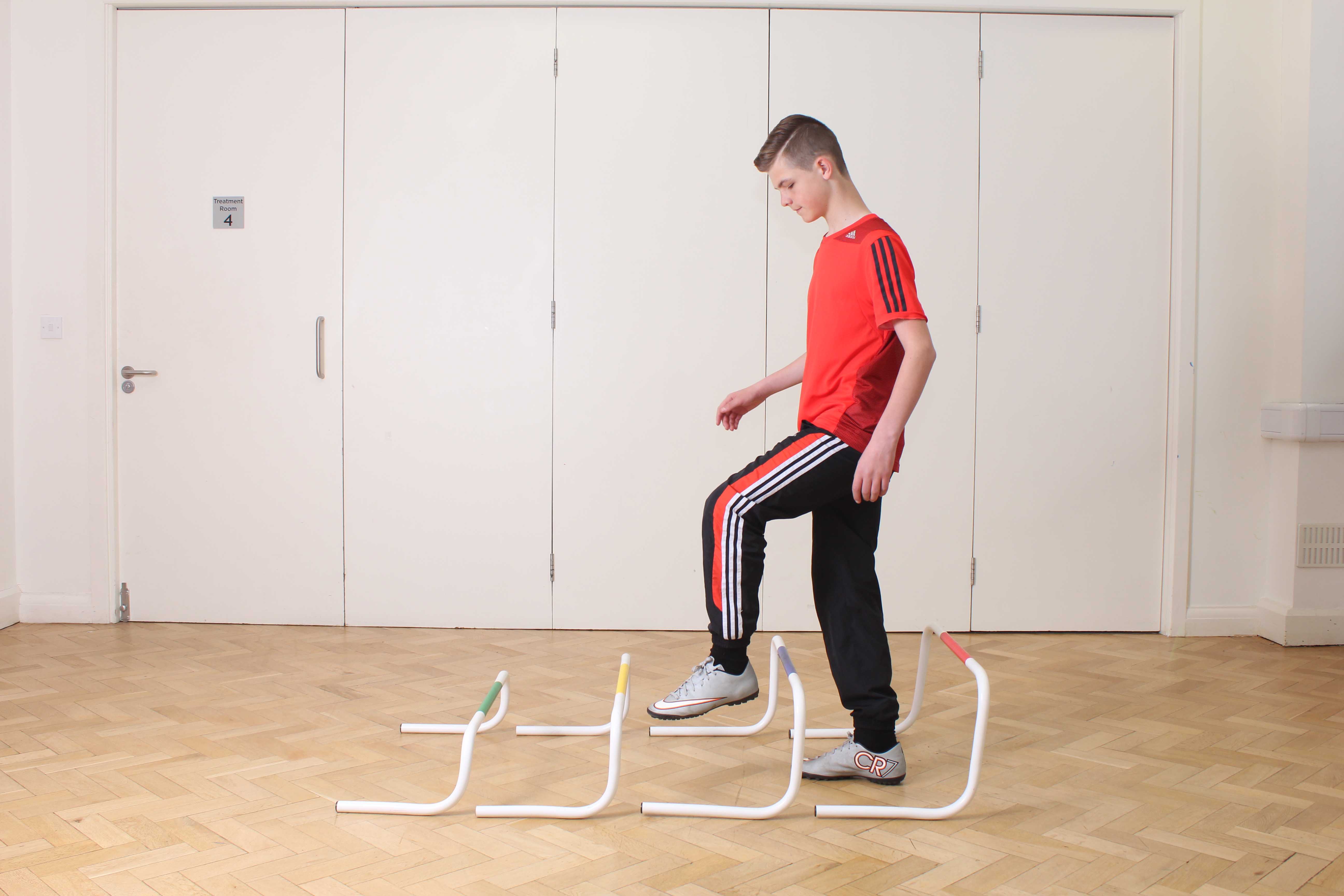 Balance and co-ordination  exercises supervised by a paediatric physiotherapist