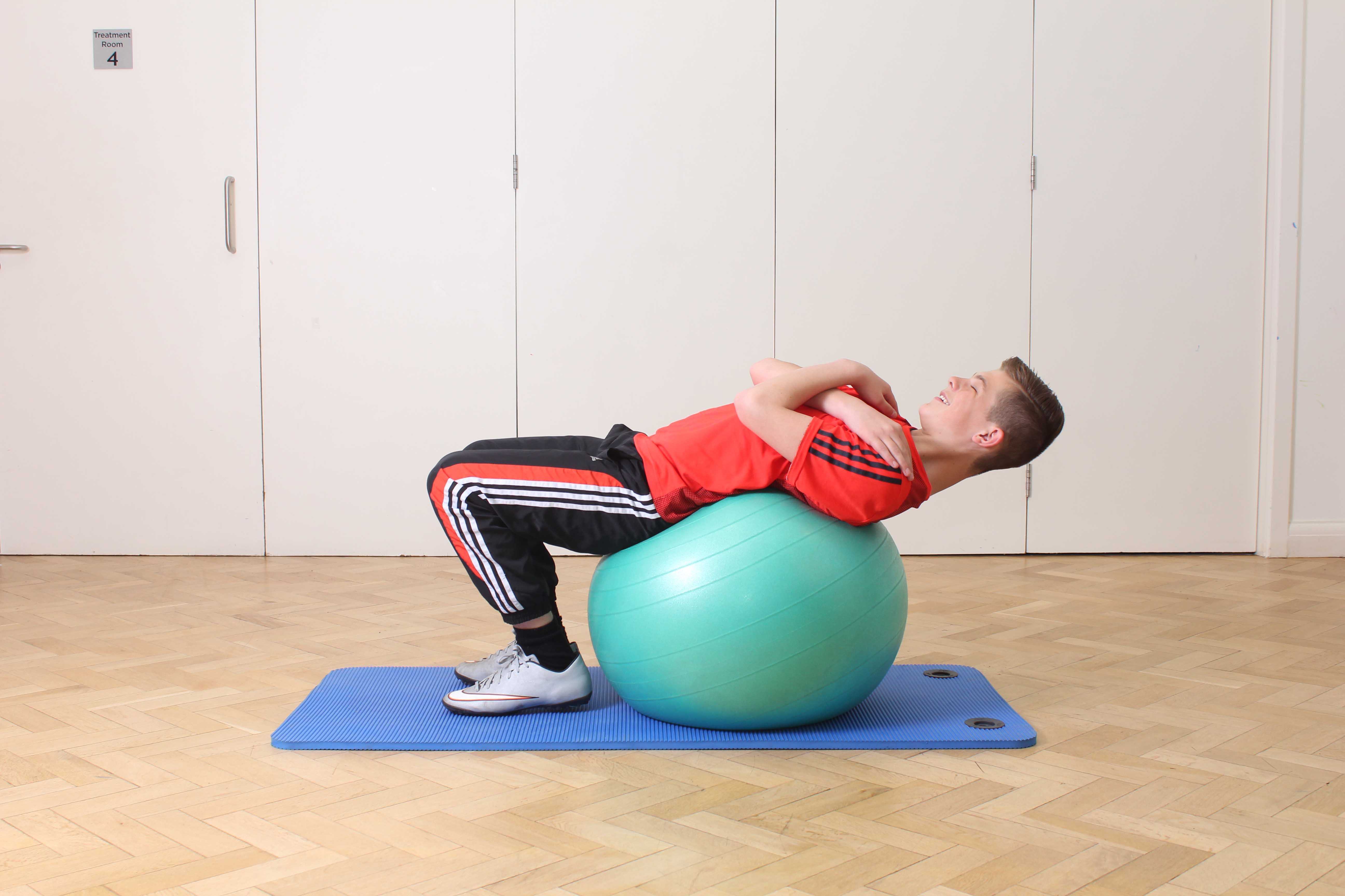 Toning and flexibility exercises performed under supervision of a paediatric physiotherapist