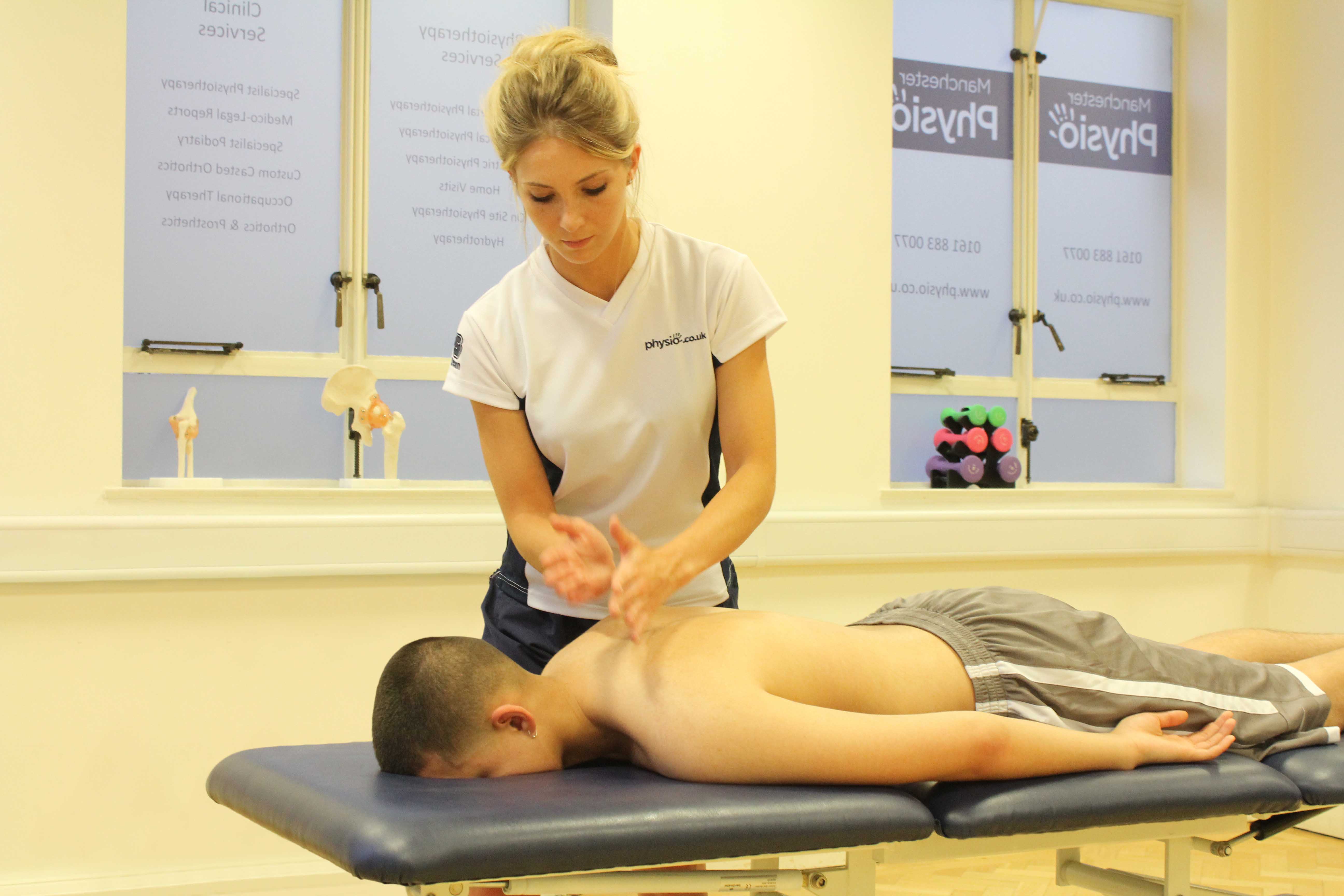 Hacking percussion massage applied by an experienced MSK therapist