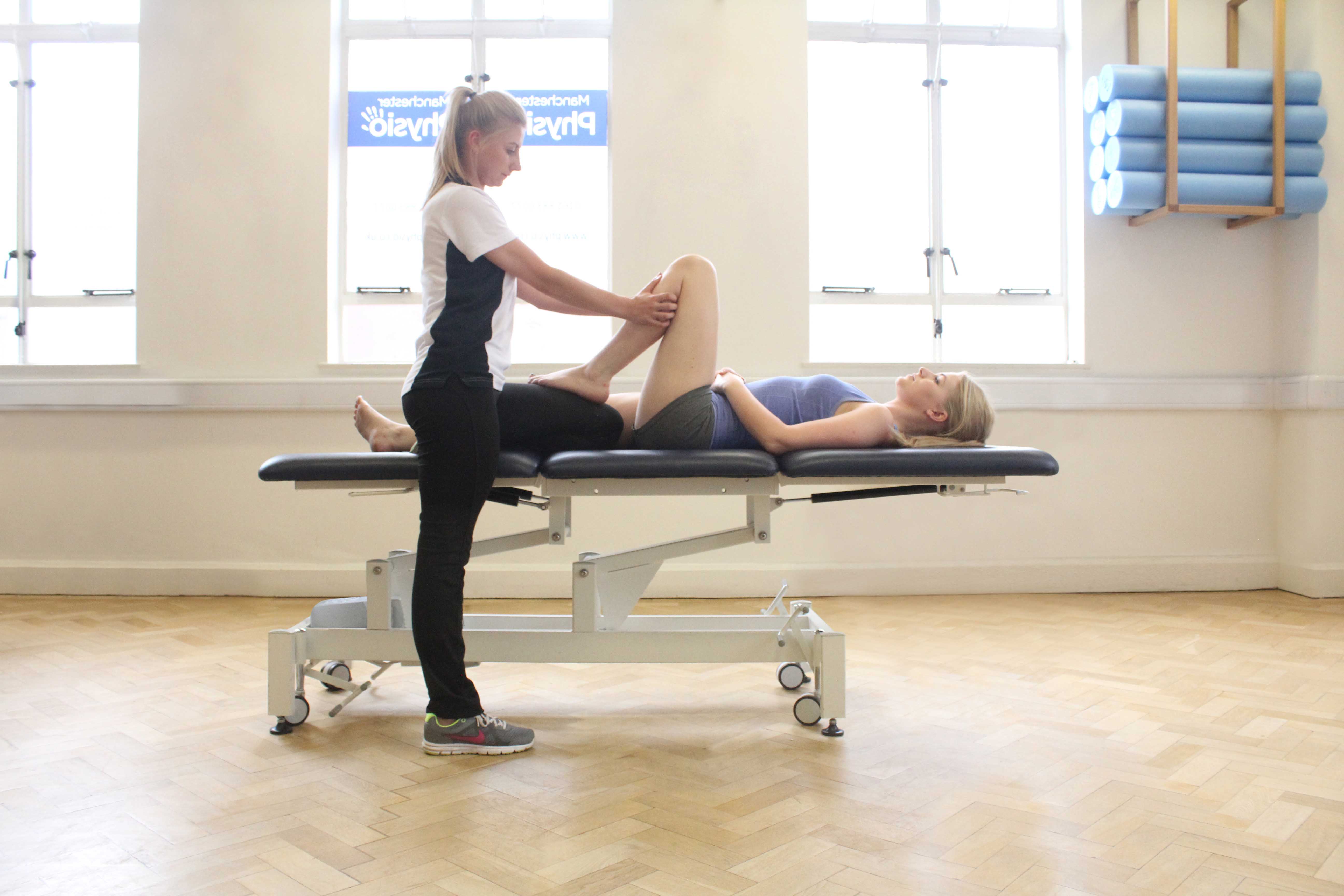 Massage and mobilisations of the knee joint by specialist physiotherapist