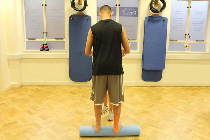 Customer given balance training from instructor in Manchester Physio Clinic