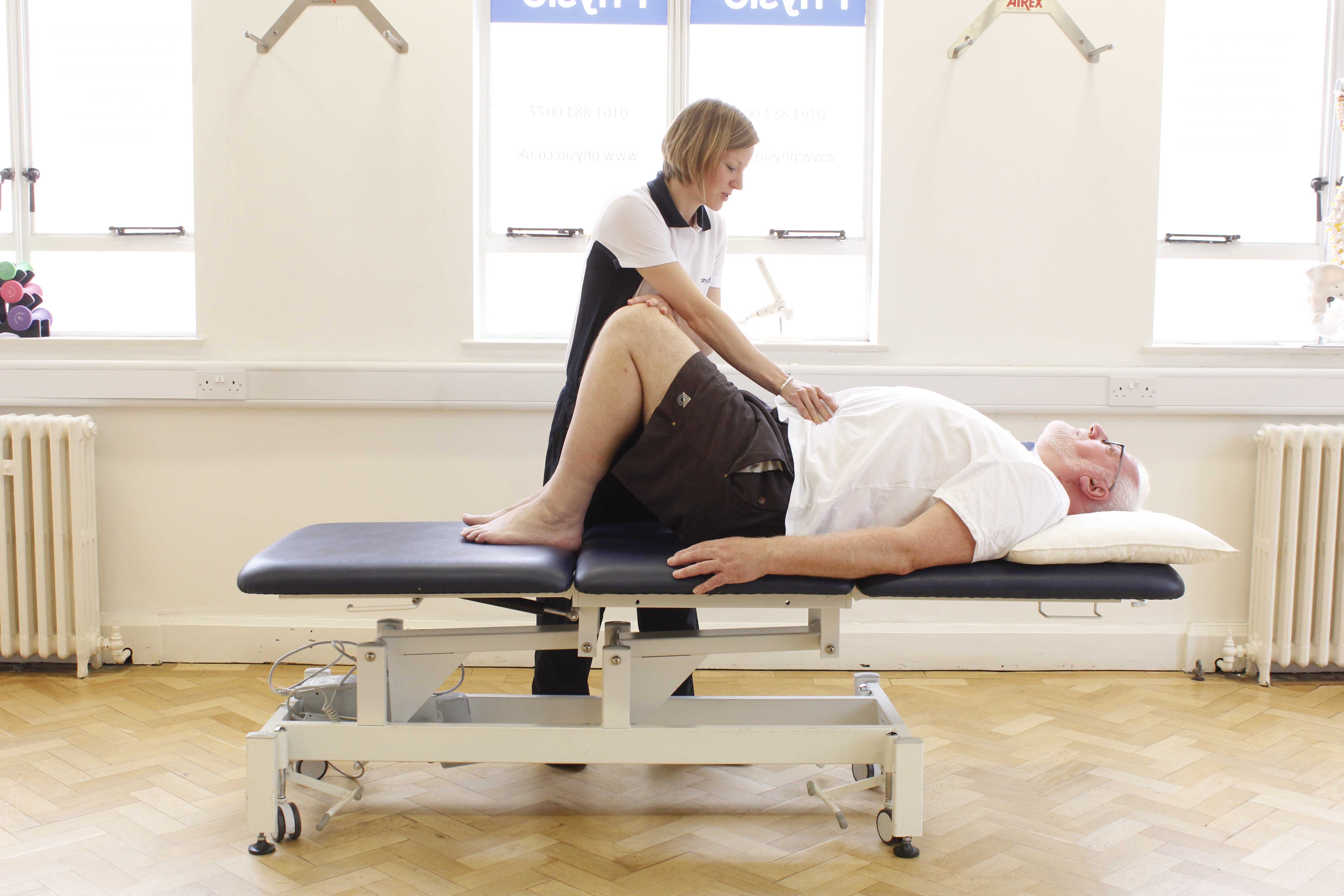 Improving abdominal and pelvic muscle control with assistance from a specialist physiotherapist