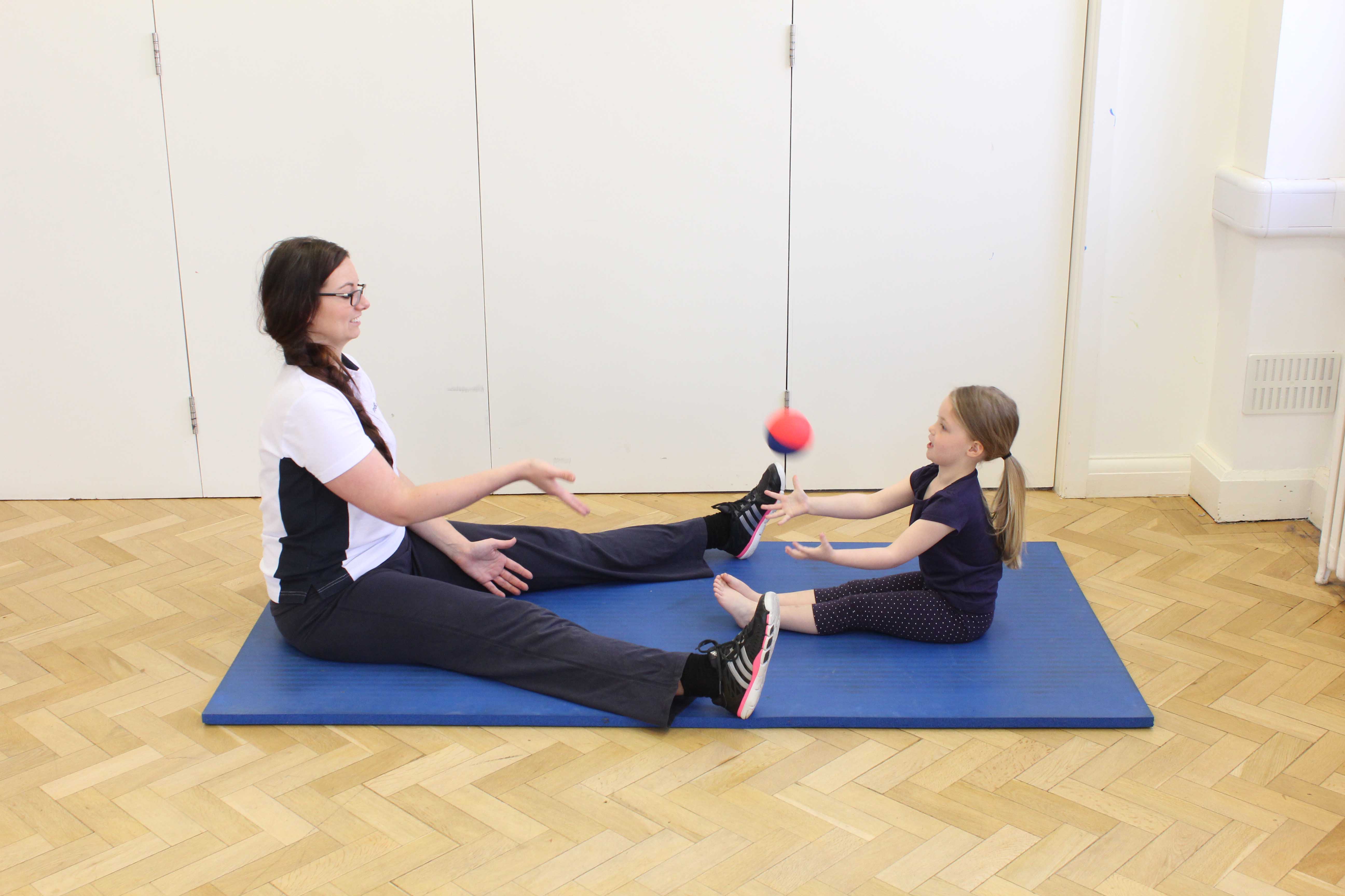 Gross motor skill exercises supervised by a specilaist neurological physiotherapist