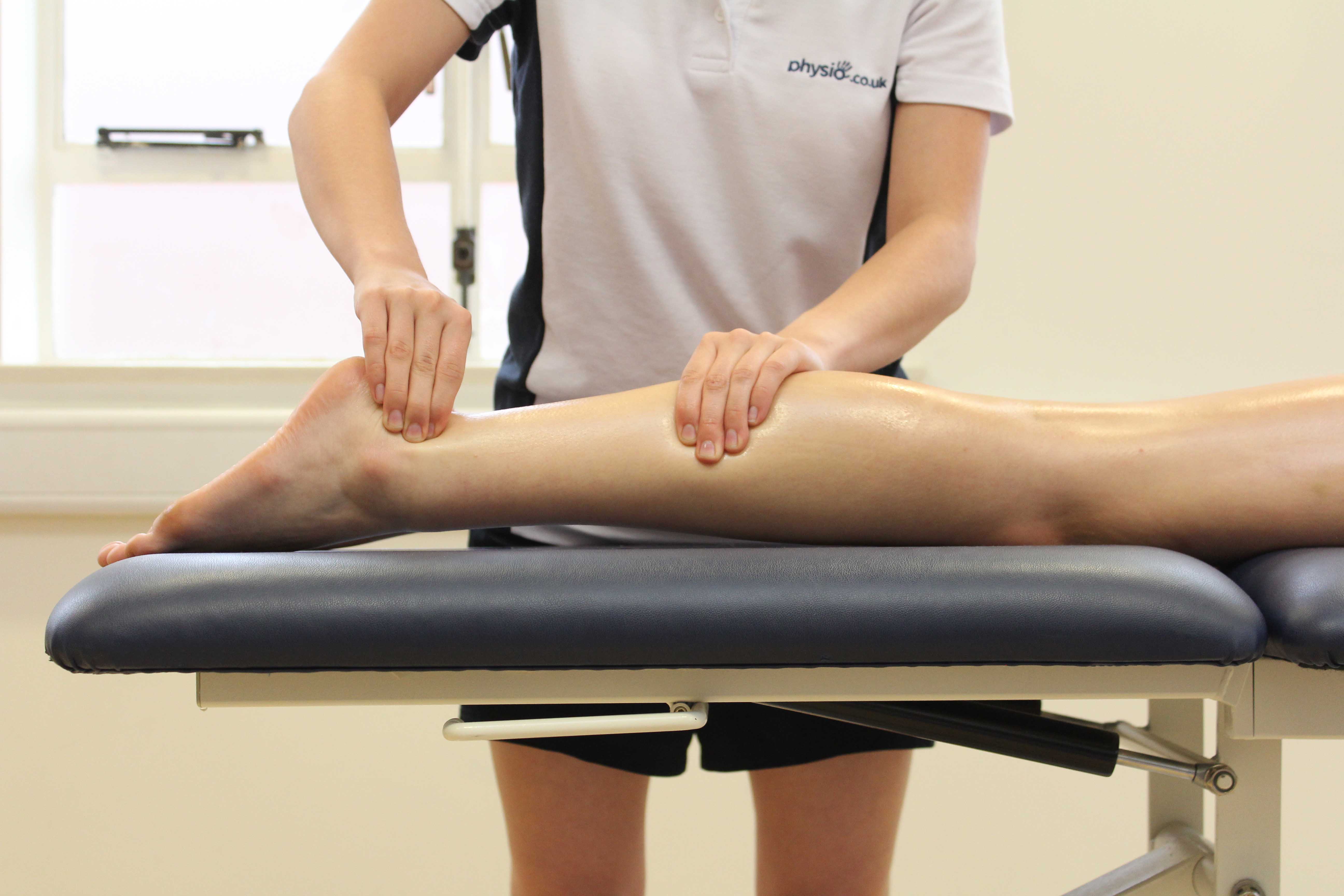 Soft tissue friction massage of the achilles tendon