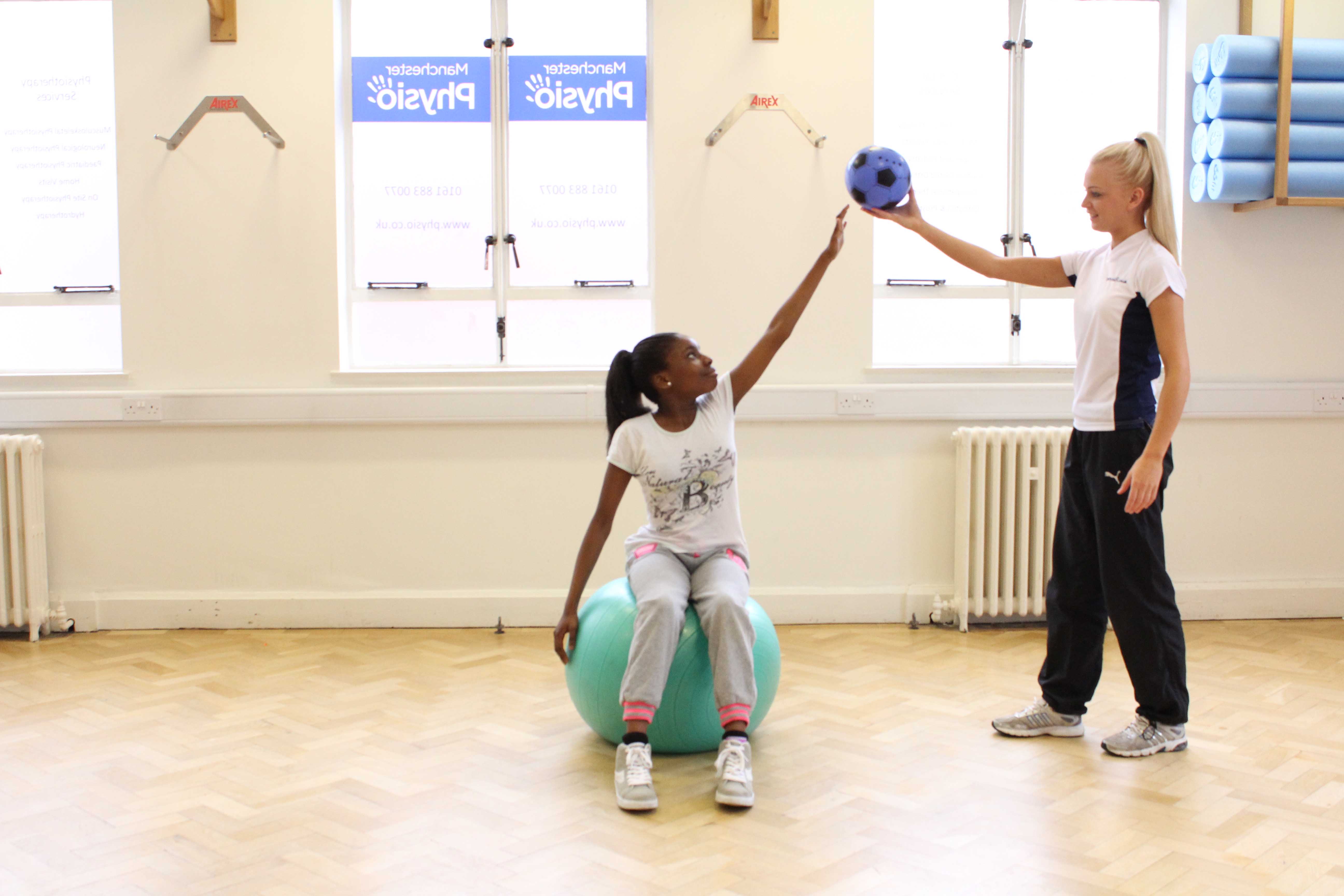 stability and stretching exercises conducted by a paediatric physiotherapist