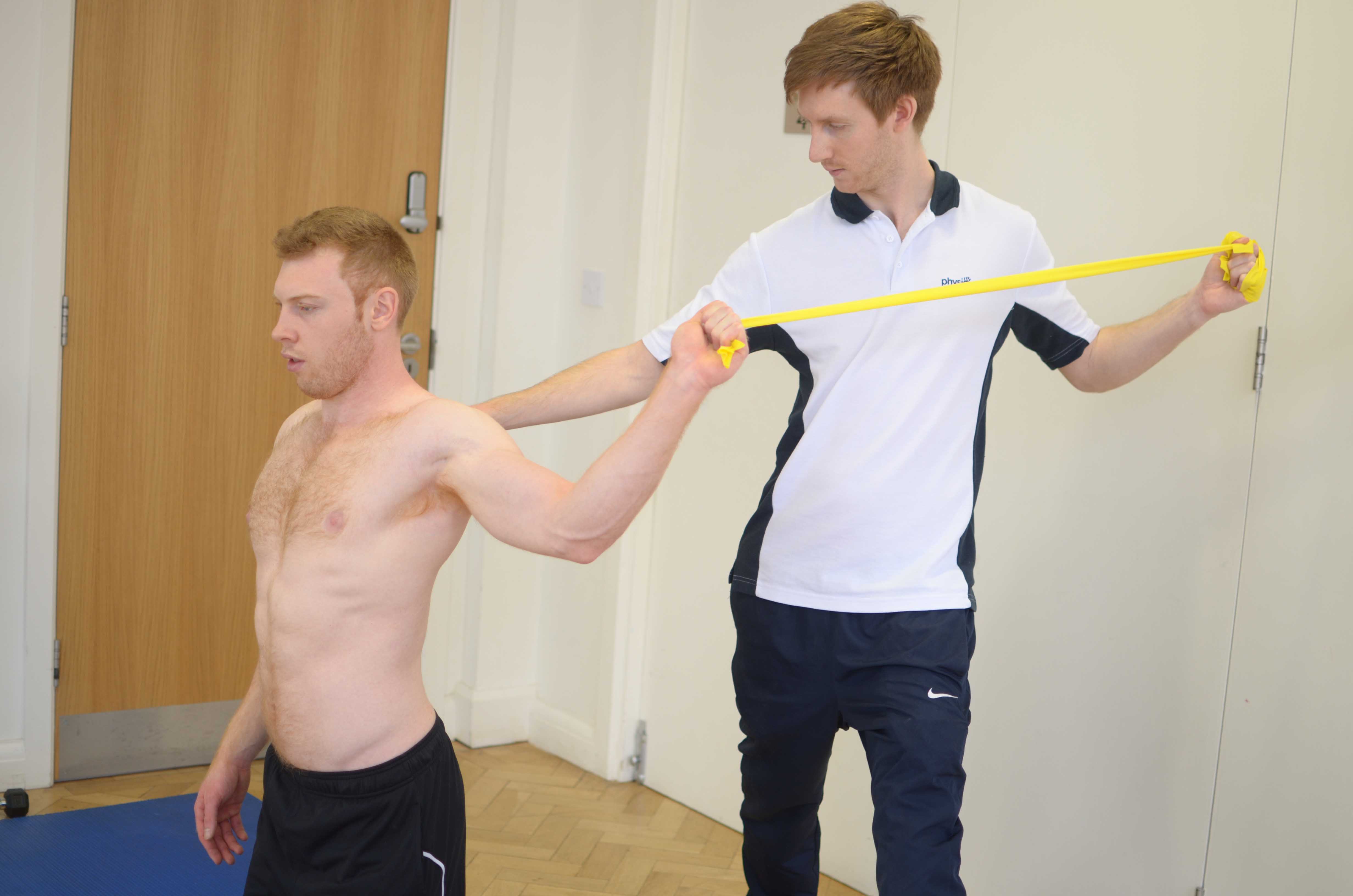 Functional ability exercises assisted by specialist MSK physiotherapist