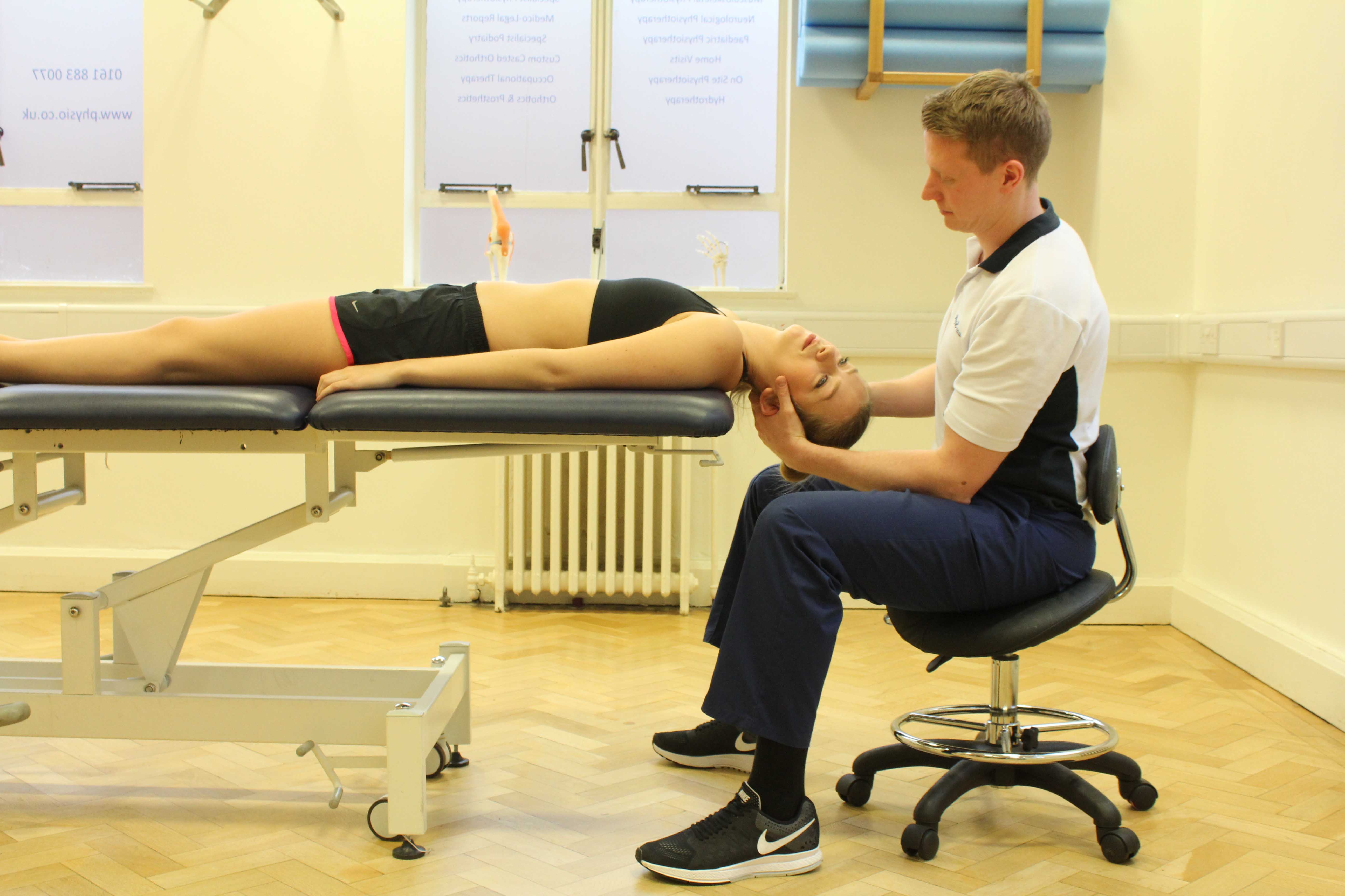Vetsibular rehabilitation exercises carried out by a specialist physiotherapist