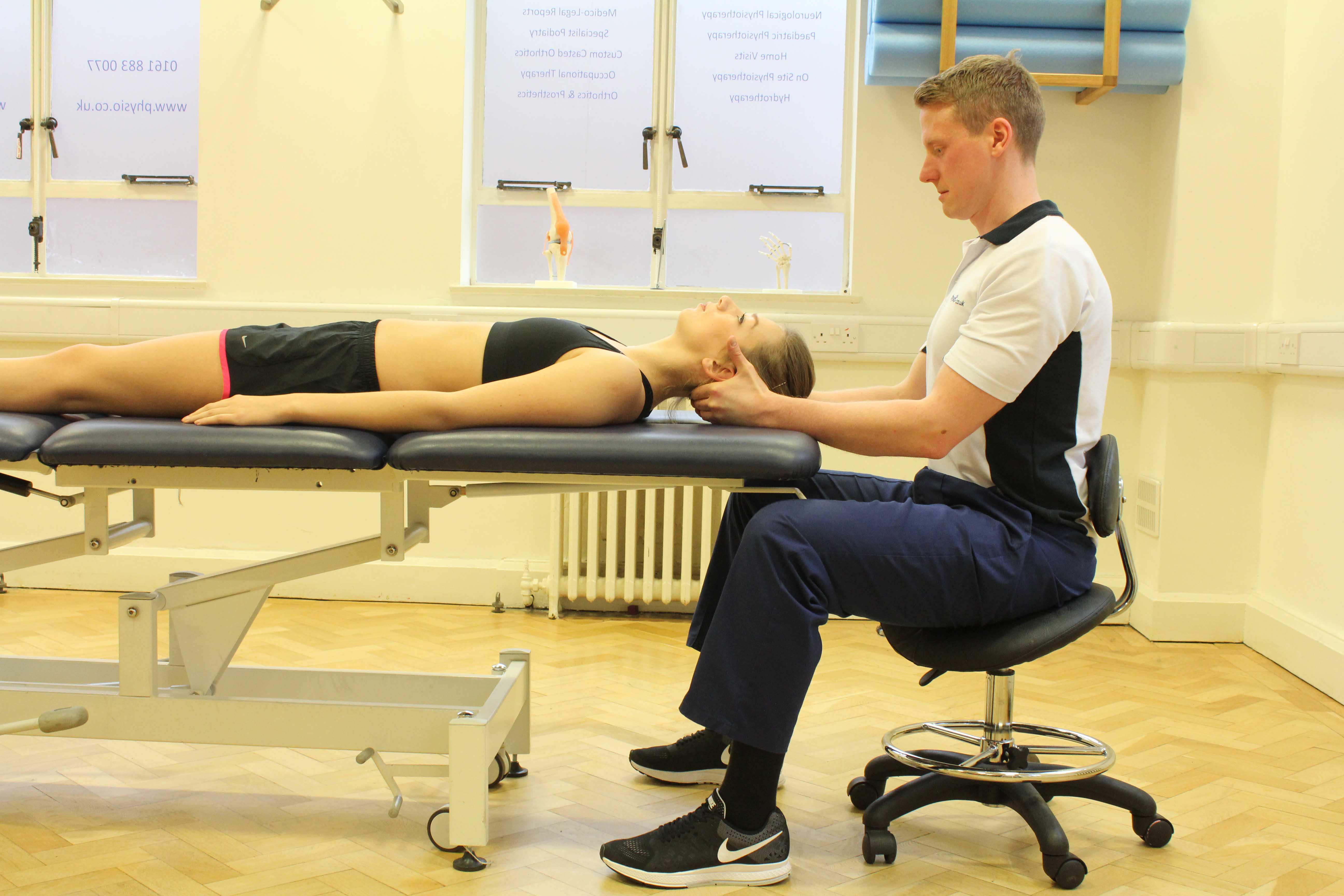 Mobilisations of the cervical vertebrea to reduce stiffness and any nerve impingement