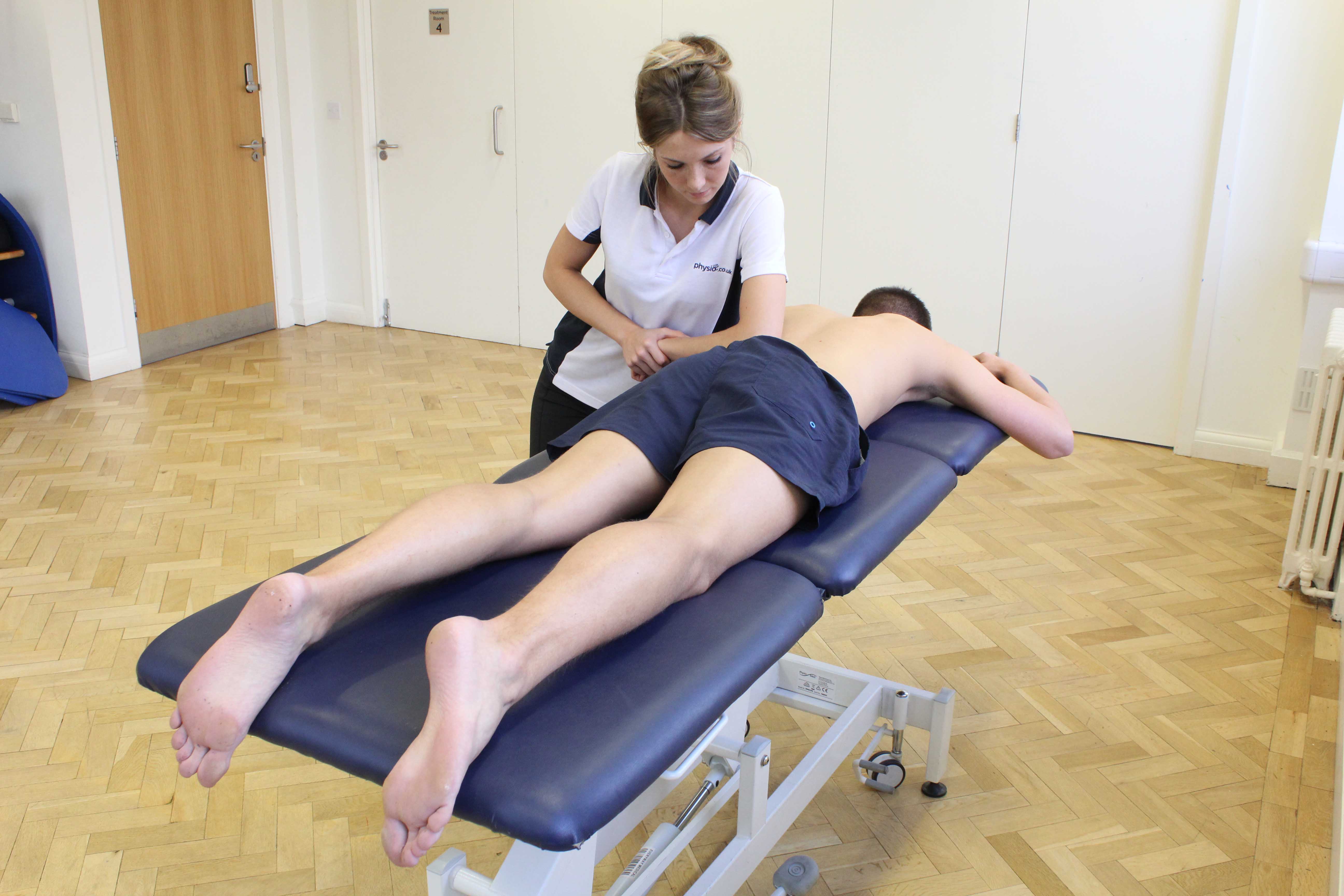 Deep tissue massage to address coccdynia