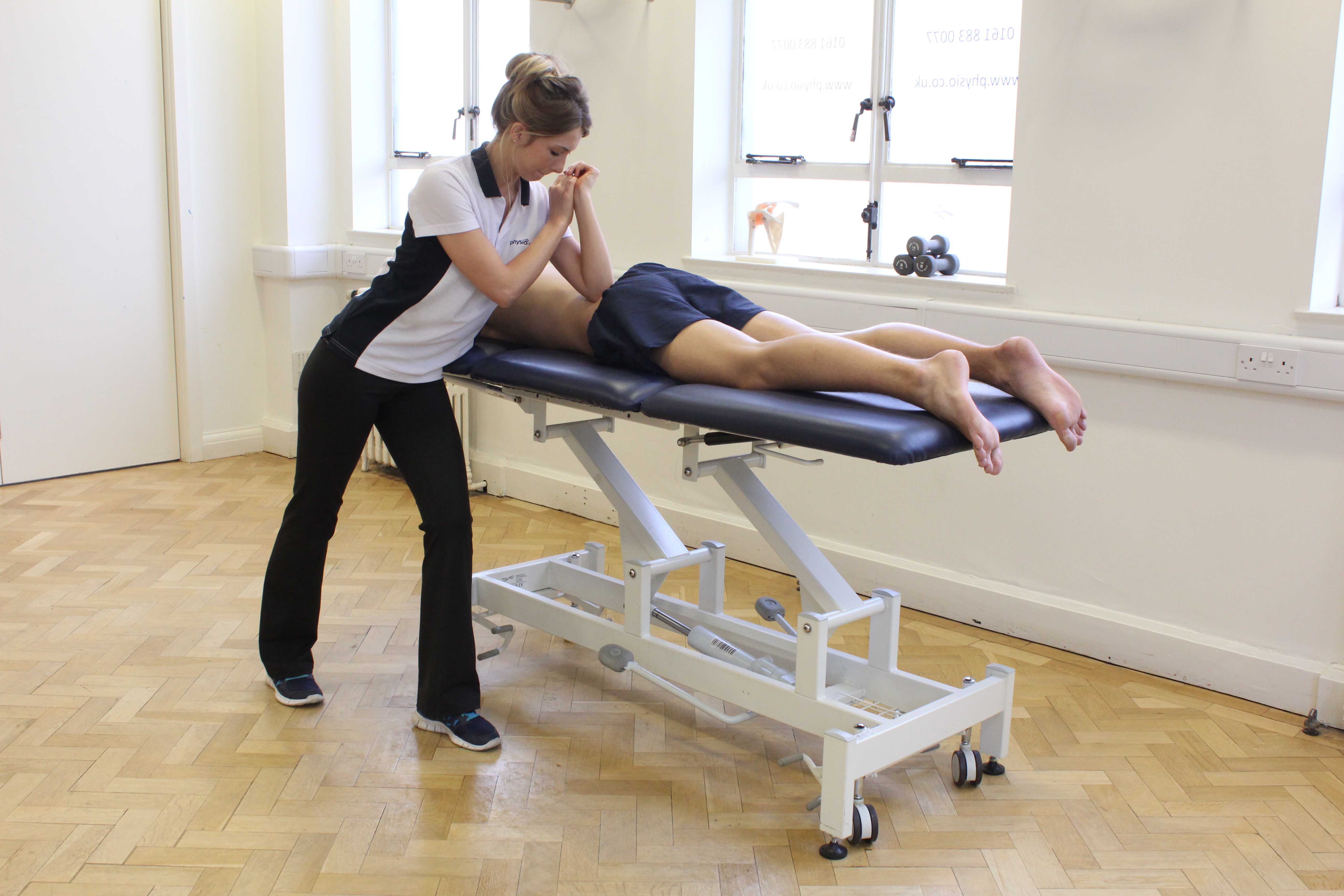 Soft tissue massage of the lower back by a specilaist massage therapist