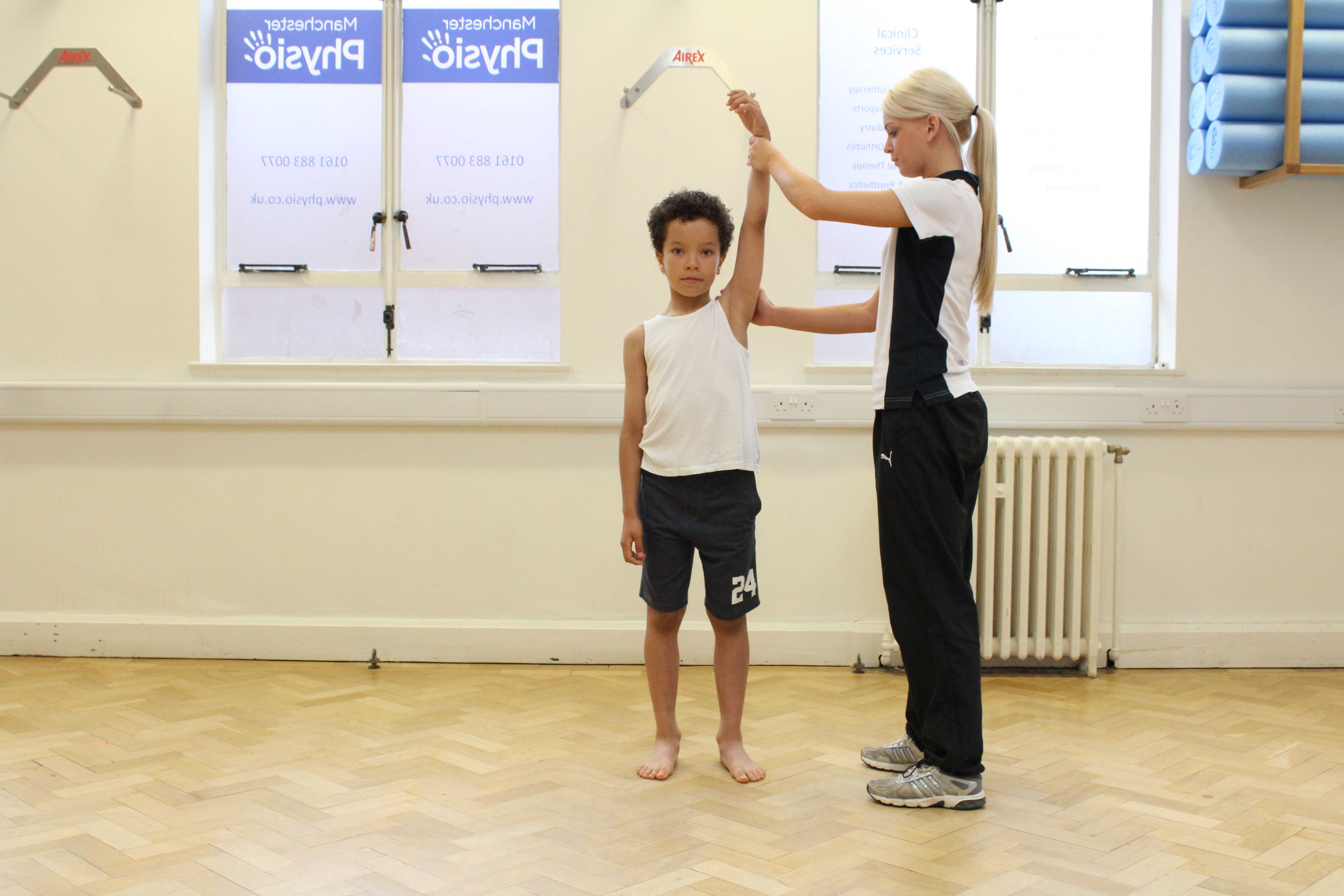 stability and toning exercises supervised by a paediatric physiotherapist