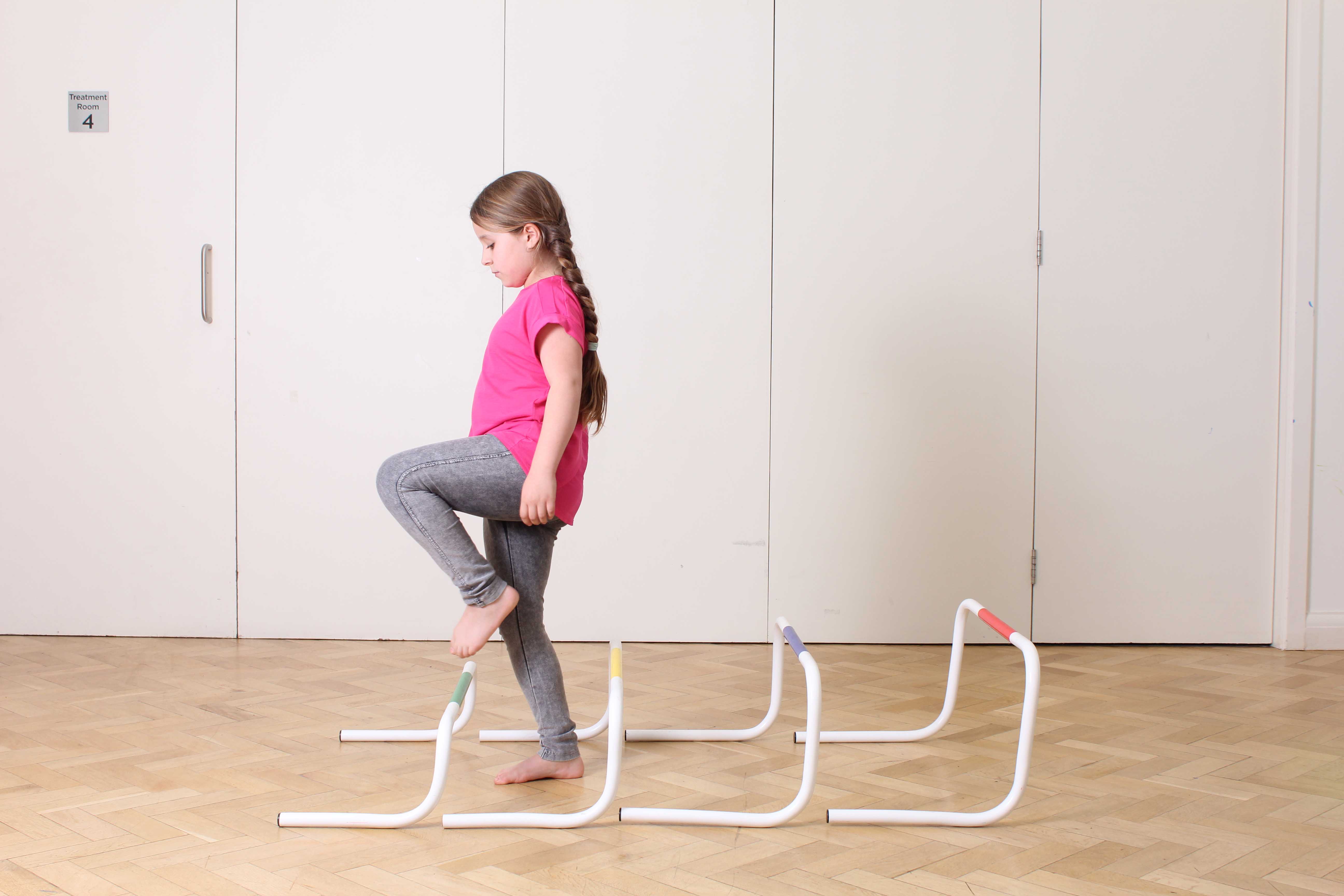 Mobility rehabilitation exercises supervised by a paediatric physiotherapist