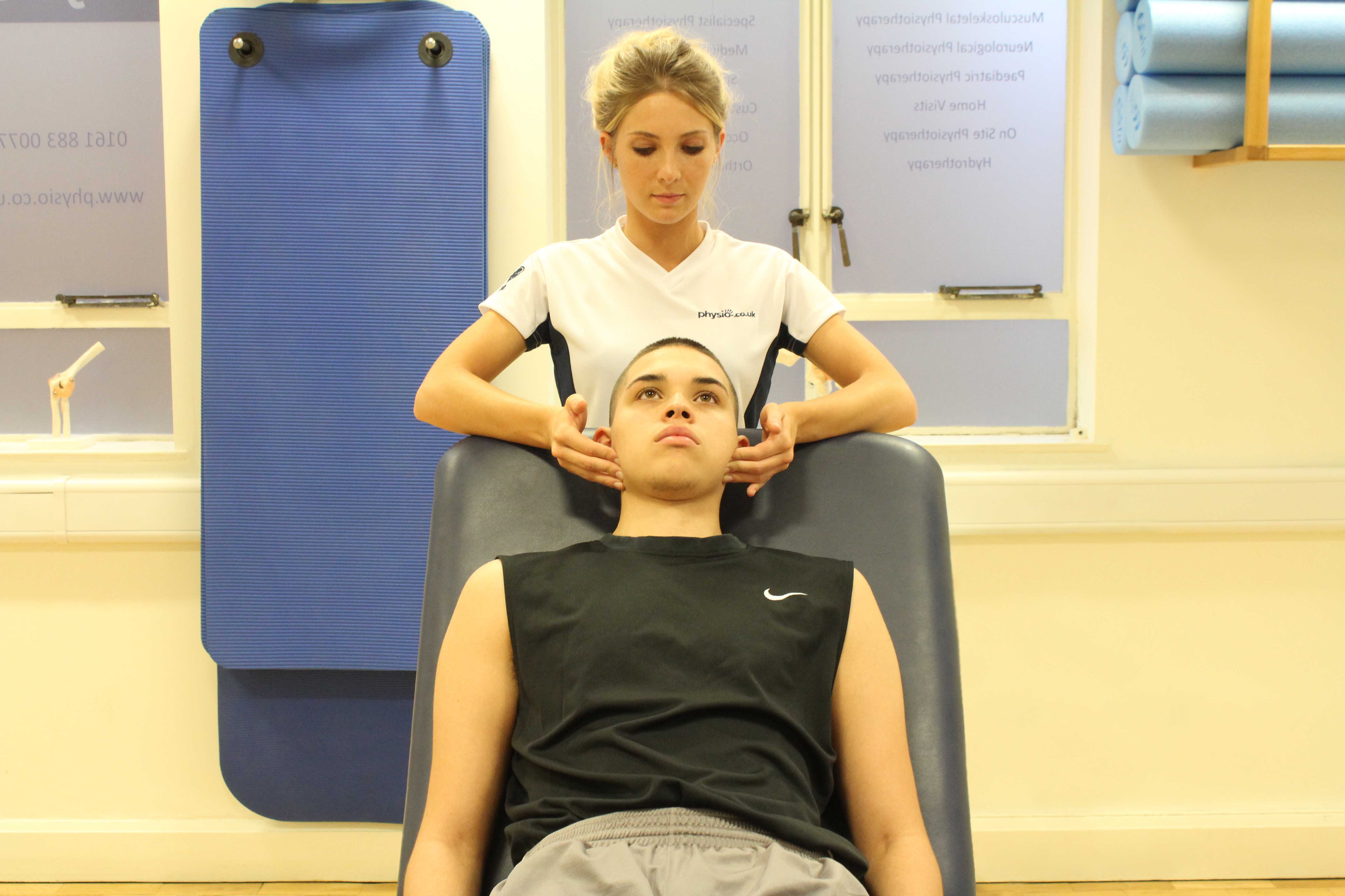 Soft tissue massage and mobilisation of the jaw to relieve stiffness and pain