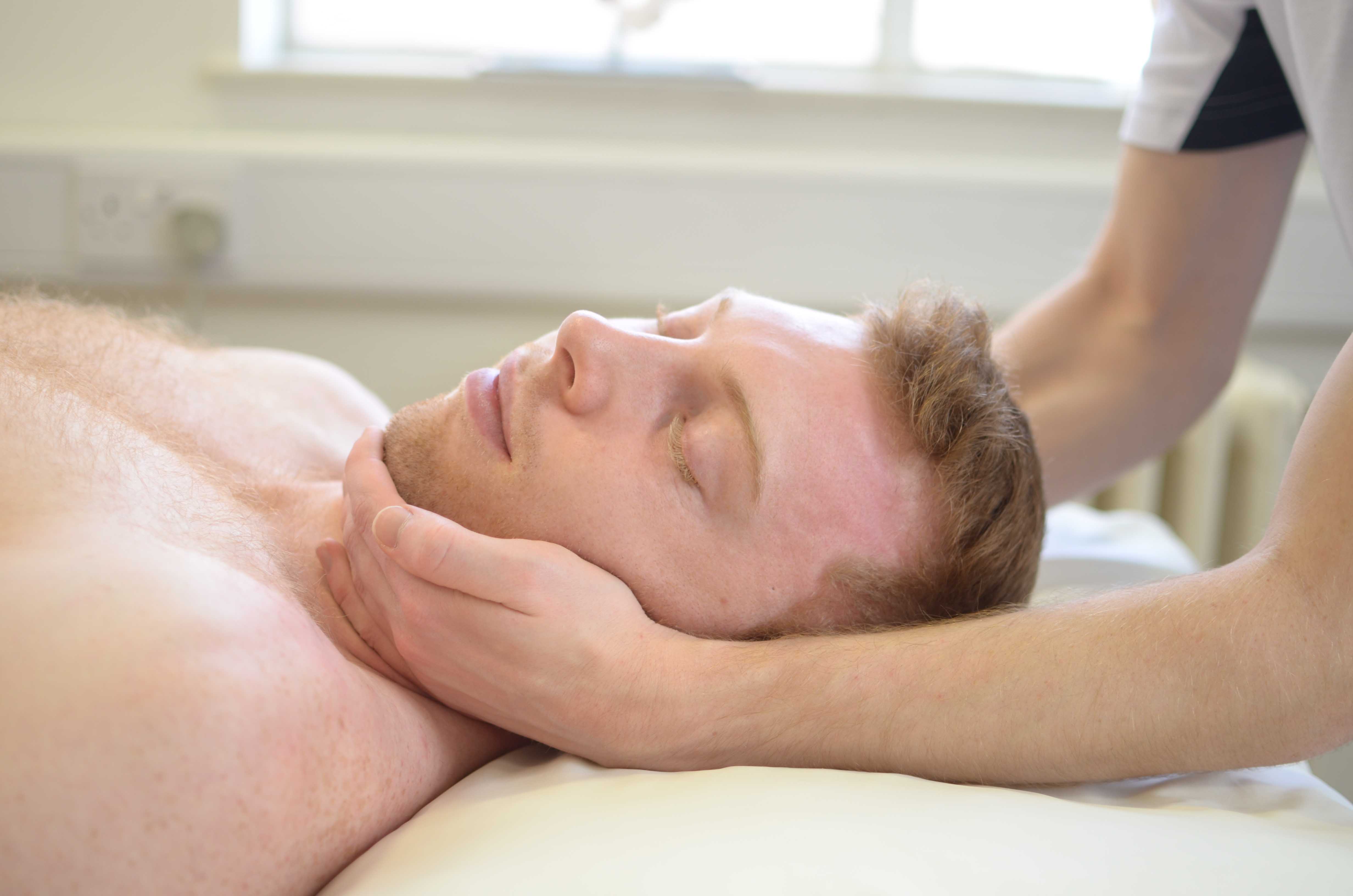 Massage and mobilisations of the jaw to releive stiffness and aching