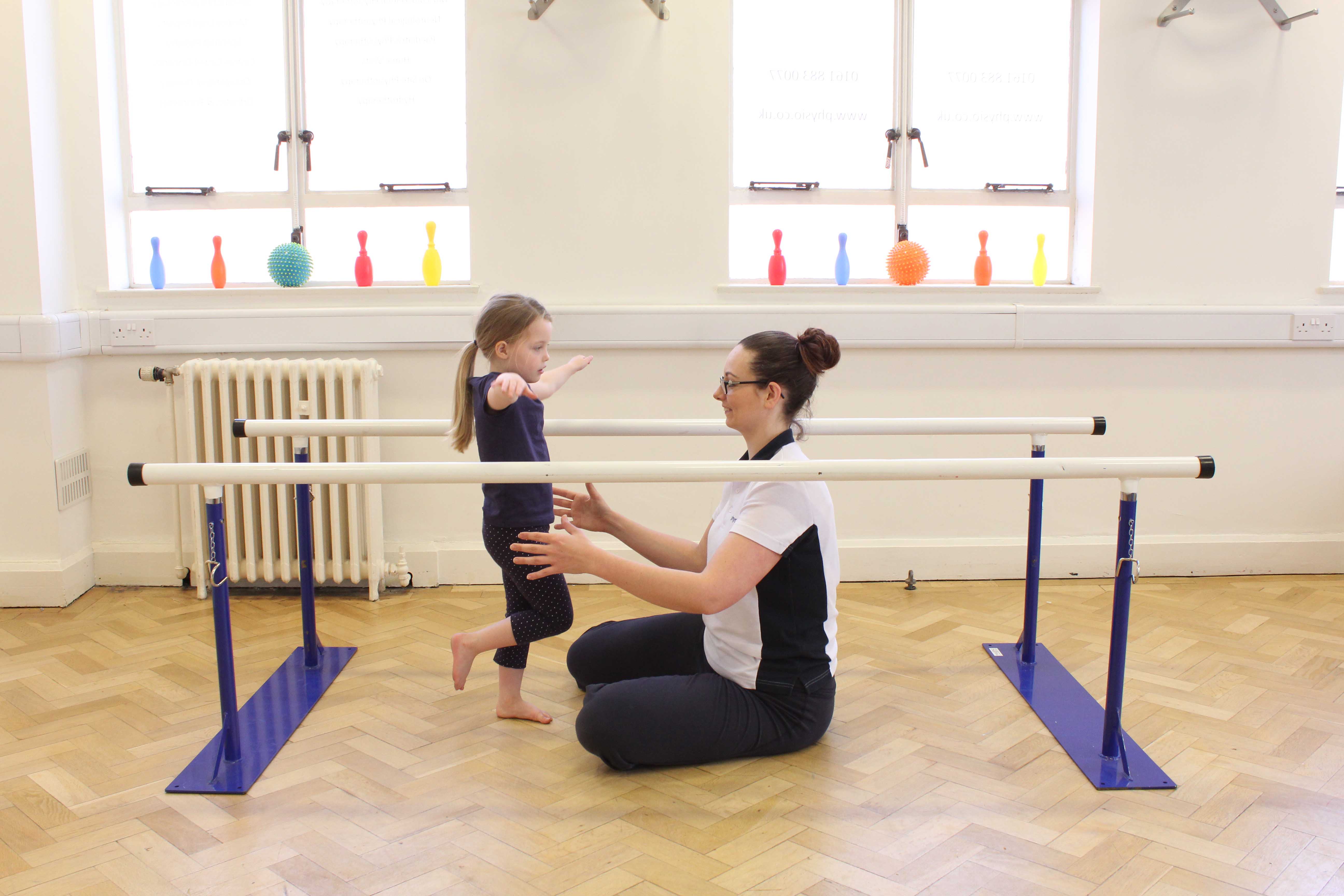 balance and stability exercises supervised by an experienced paediatric physiotherapist
